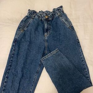Zara paperbag denim jeans